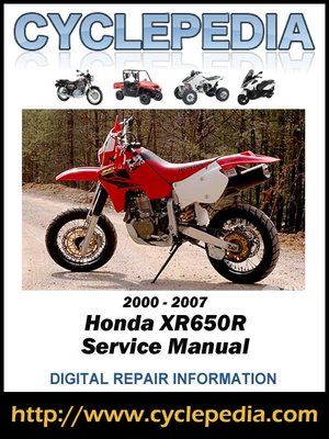 cover image of Honda XR650R 2000-2007 Service Manual